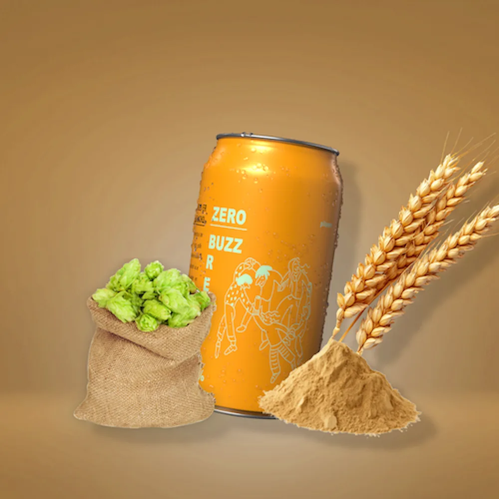 Billede af vores alkoholfri øl med smagen af pilsner